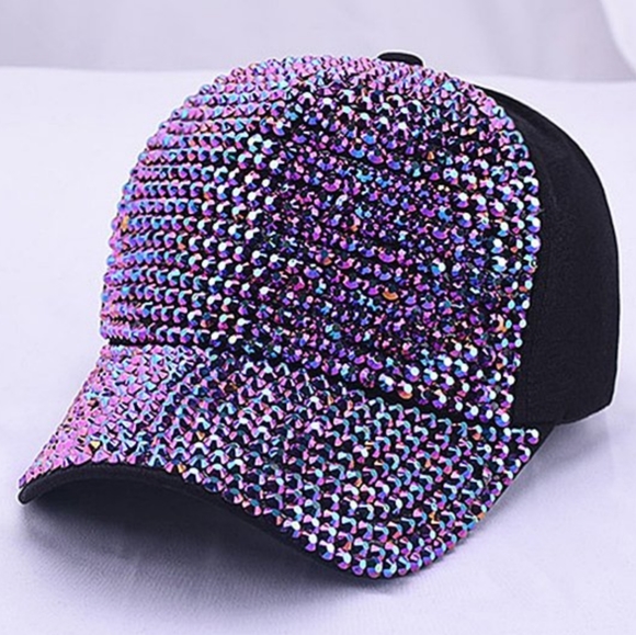 Rhinestone-Panel Adjustable Baseball Cap - Picture 3 of 3